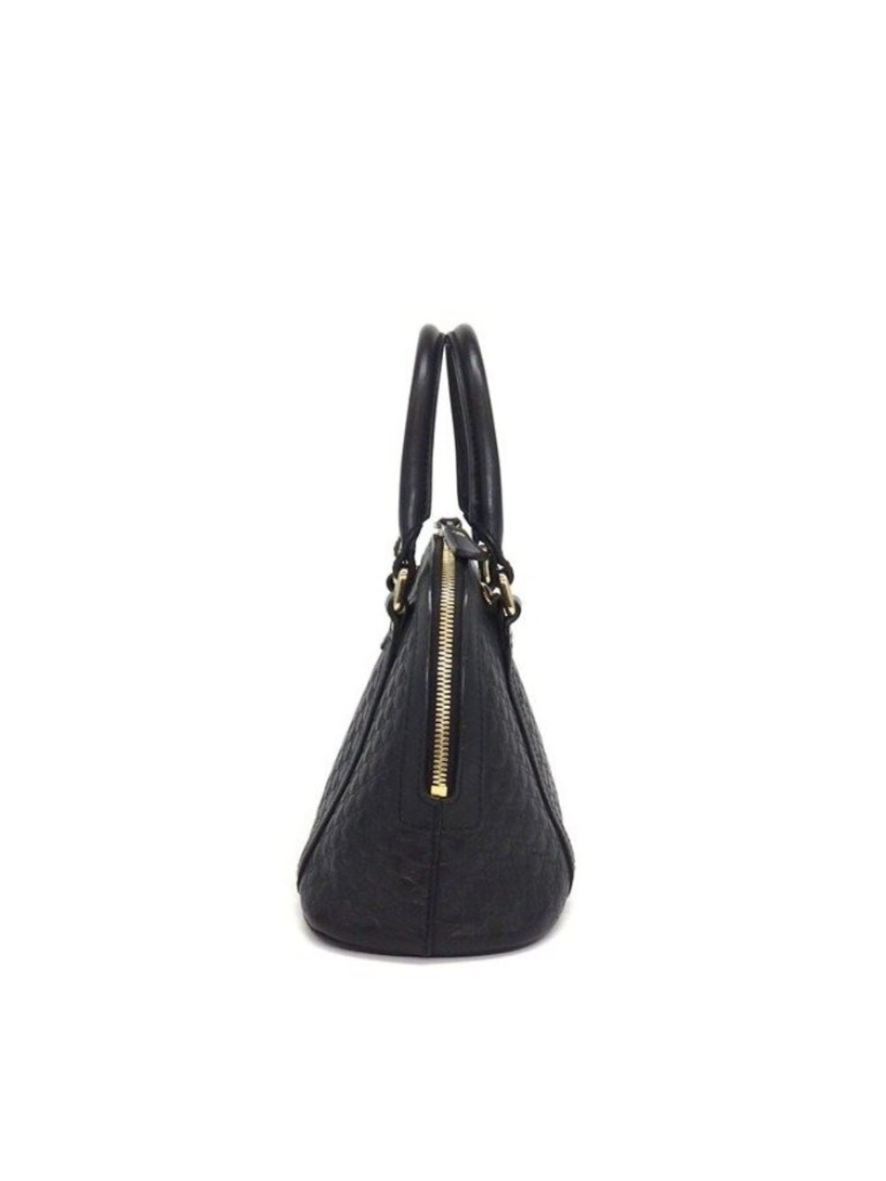 Gucci Shoulder Bag Mini Dome 2-Way Black Micro Guccissima Leather Gold - Picture 3 of 12